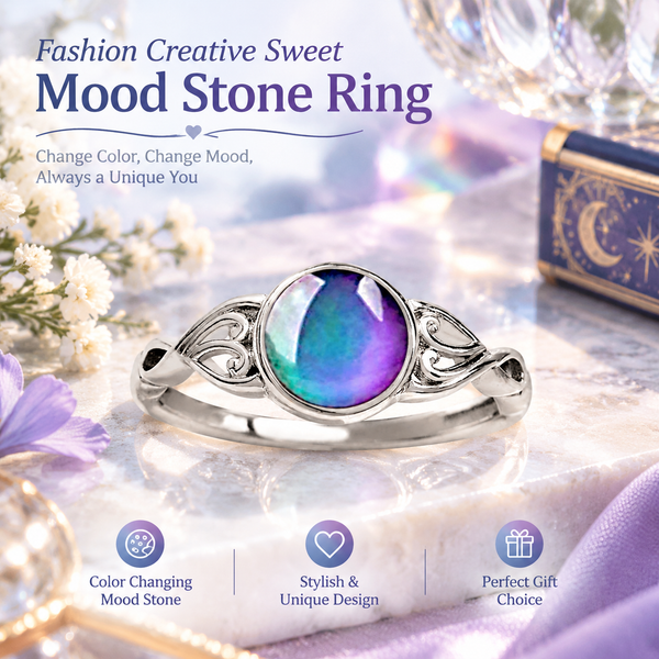 Stylish and Creative Sweet-Style Color-Changing Mood Stone Ring