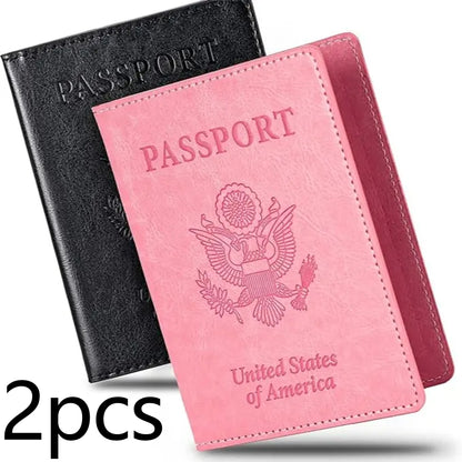 2-Pack Passport Holders – Ultra Slim PU Leather Wallets for Men & Women