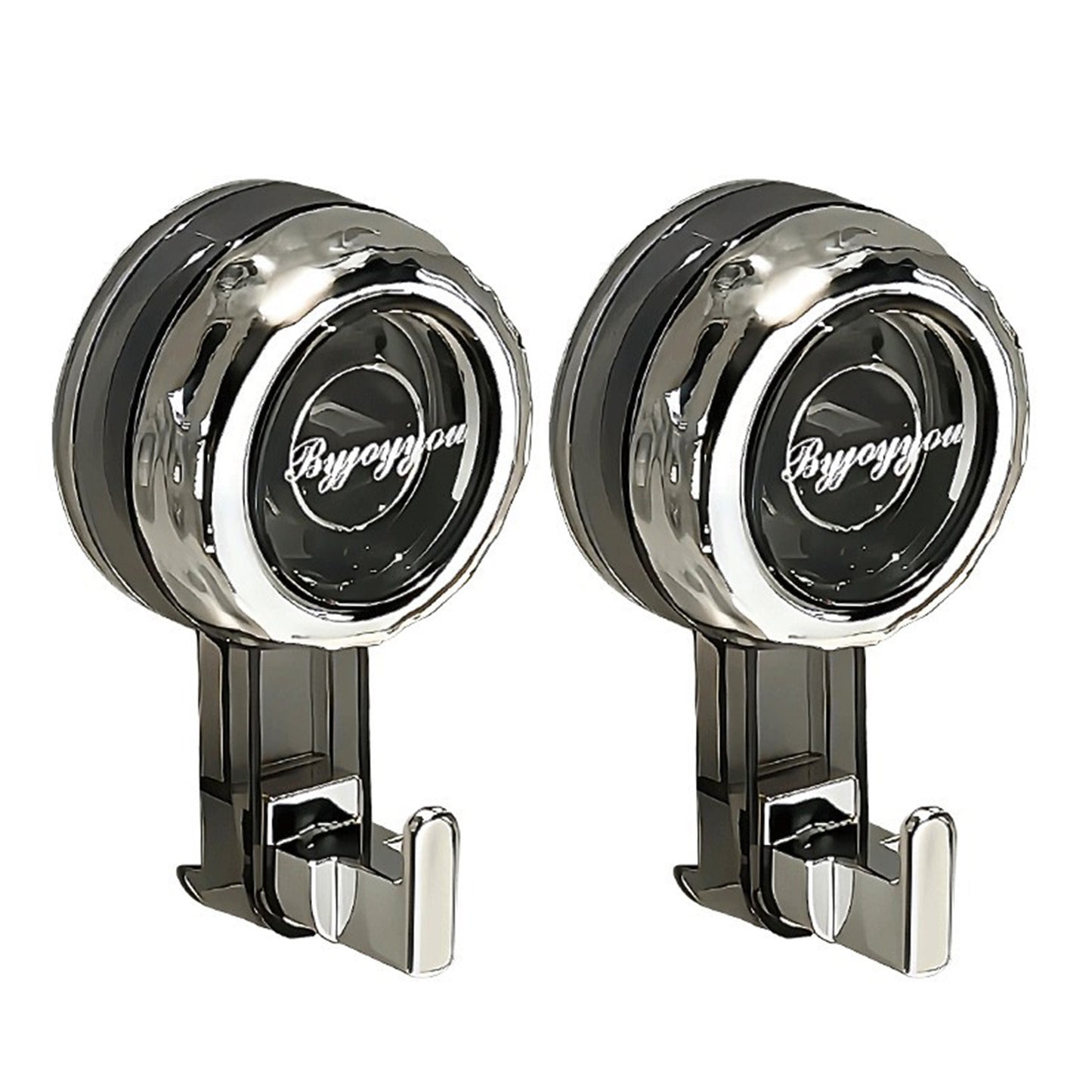 2pcs/set Heavy Duty Suction Cup Hooks, Strong Suction Waterproof Removable, No Drilling