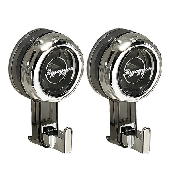 2pcs/set Heavy Duty Suction Cup Hooks, Strong Suction Waterproof Removable, No Drilling