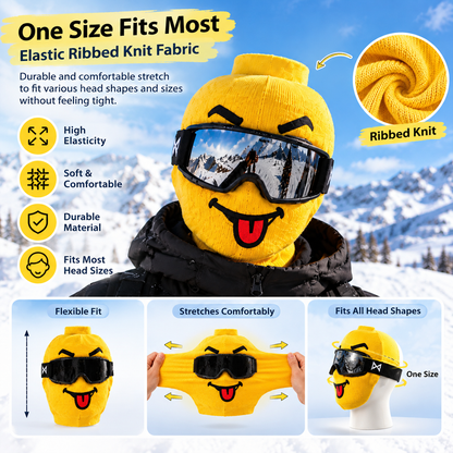 Funny Yellow Toy Figurine Head Ski Mask Balaclava