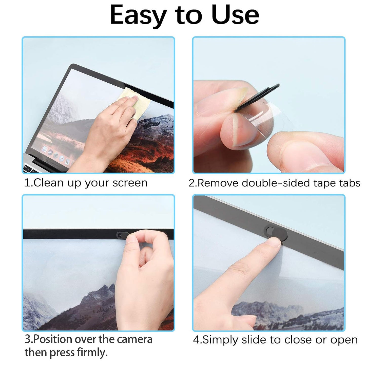 10PCS Strong Adhesive Slide Webcam Covers - Protect Your Privacy & Security