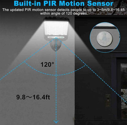 2-Pack ABS Plastic Solar Powered Motion Sensor Outdoor Wall Lights