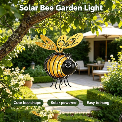 Hanging Solar Bee Light – Warm Amber Glow, Flicker-Free
