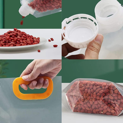 4PCS Grain Moisture-proof Sealed Bag,Washable Transparent Grain Storage Suction Bags