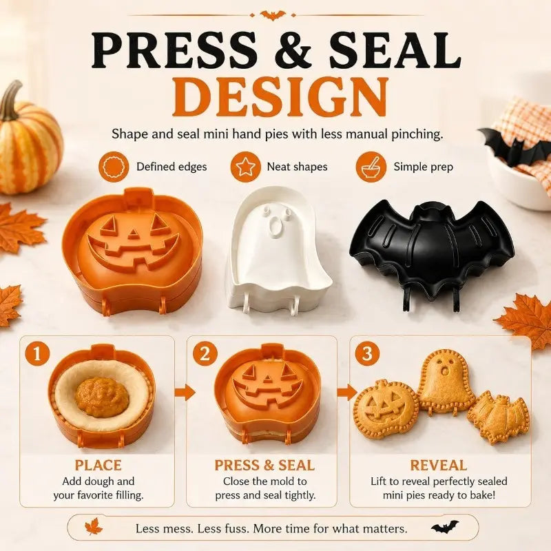 3 Pack Halloween Hand Pie Molds Set