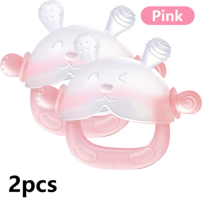 2PCS Teether Baby Food Grade Rabbit Full Set of Hands