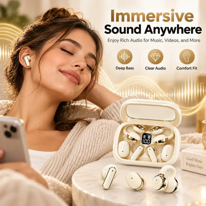 3-in-1 Bluetooth 6.0 Wireless Earbuds with Portable Charging Case