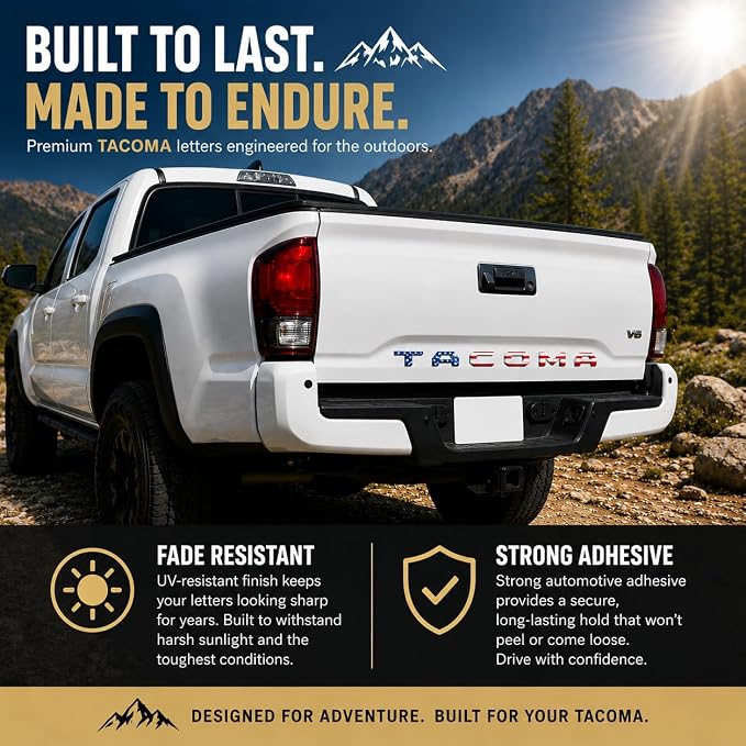 Matte Black Raised Tailgate Insert Emblem Letters - Stylish Accessories and Perfect Gift for Truck Drivers