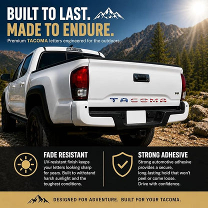 Matte Black Raised Tailgate Insert Emblem Letters - Stylish Accessories and Perfect Gift for Truck Drivers
