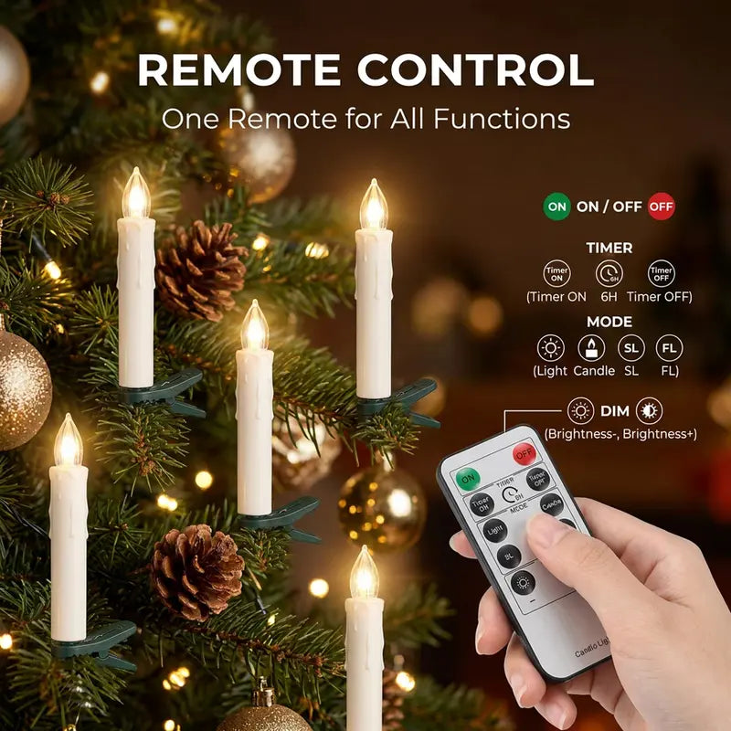 10PCS Flameless Candle Clip Lights with Remote
