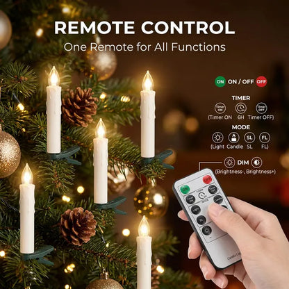 10PCS Flameless Candle Clip Lights with Remote