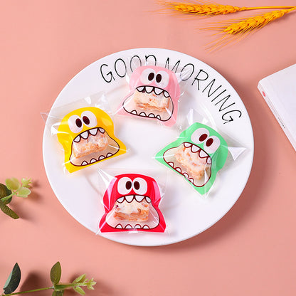 100PCS Cute Little Monster Self-Adhesive Bags
