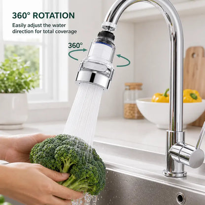 360° Rotating Faucet Aerator Filter 6-Layer Filtration 3 Water Modes Splash