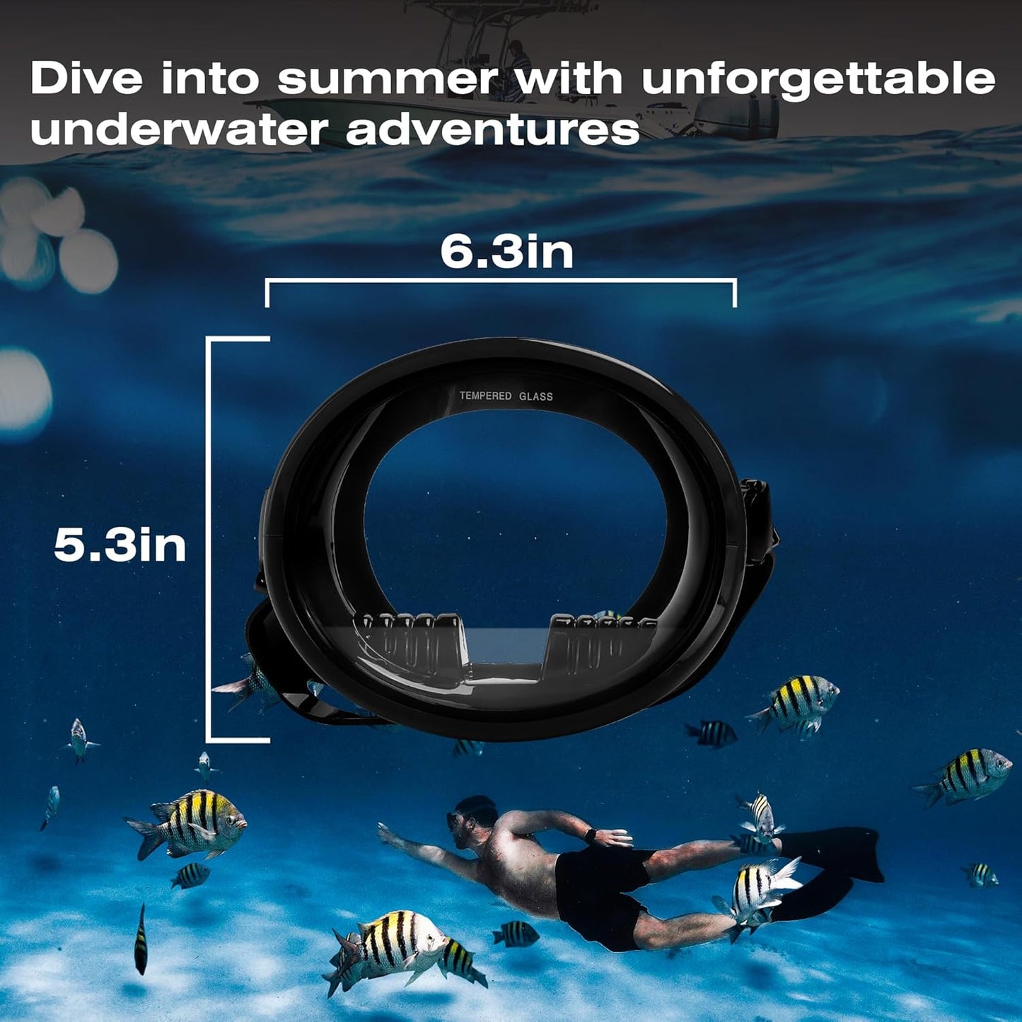 Snorkeling Gear for Adults - Anti-Fog Tempered Glass Mask