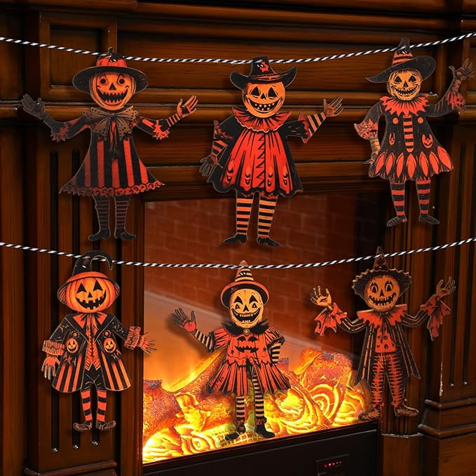 Vintage Halloween Decorations Wood Banner