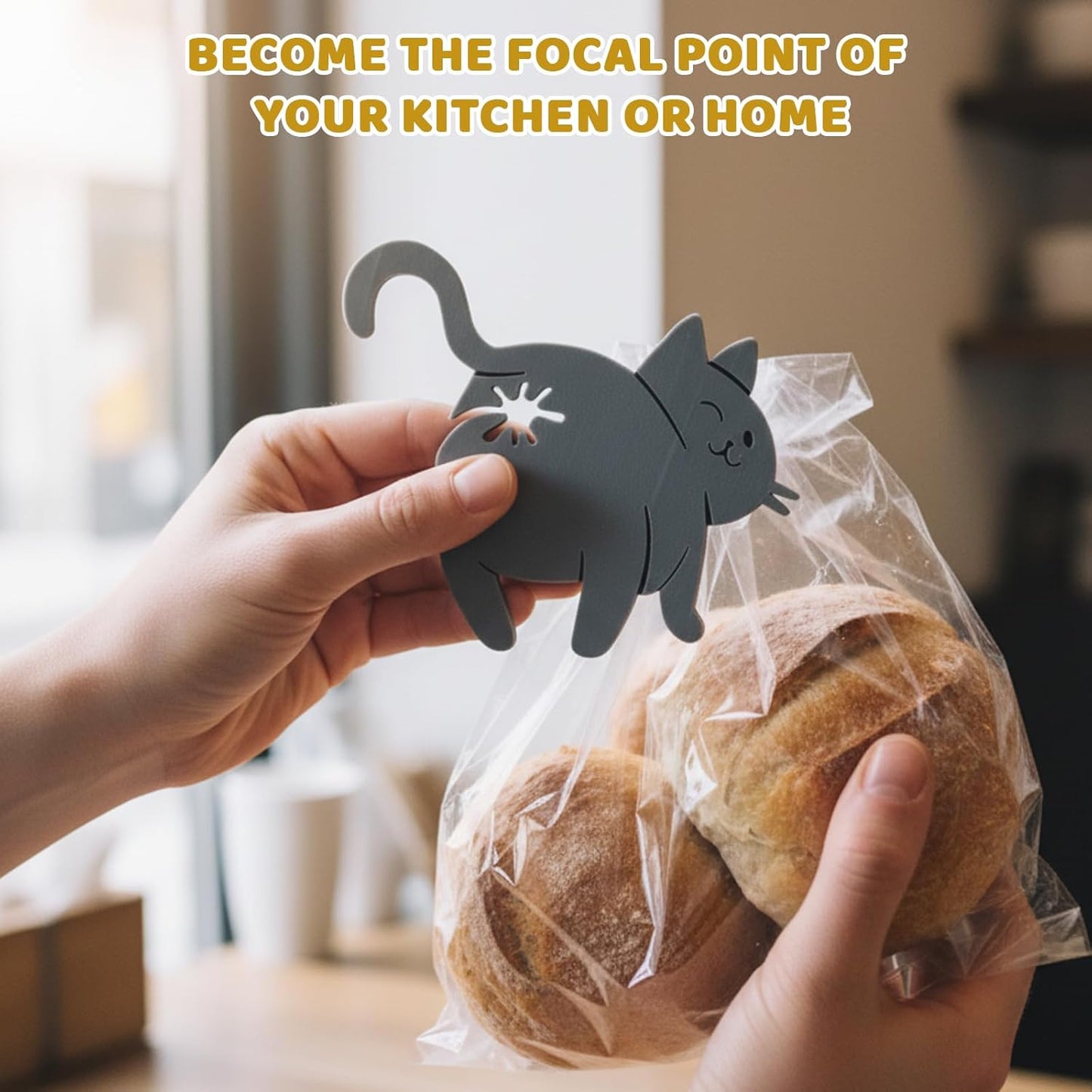 Funny 3D Printed Feline Tail Bag Sealers for Pet Lovers