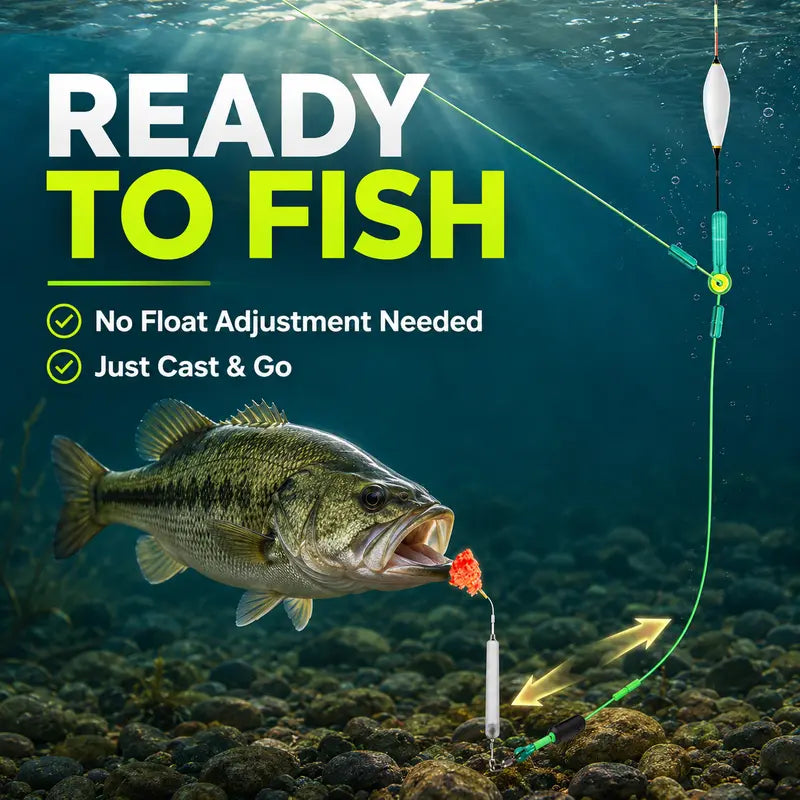 Floating-bottom fishing rig and hook set