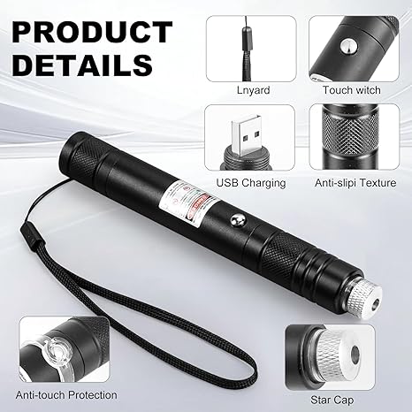High Power Green Laser Pointer with Removable Star Cap