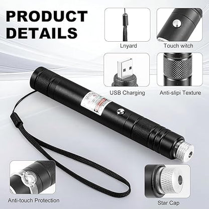 High Power Green Laser Pointer with Removable Star Cap