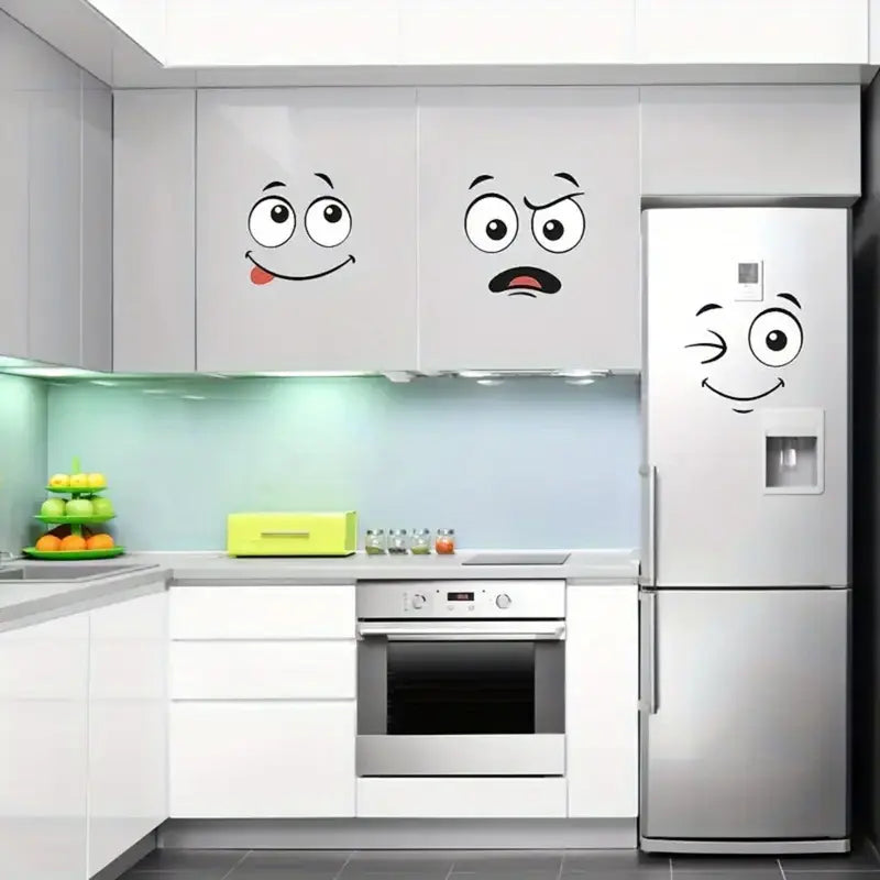 4Pcs Interesting Cartoon Face Self-Adhesive Disposable Stickers