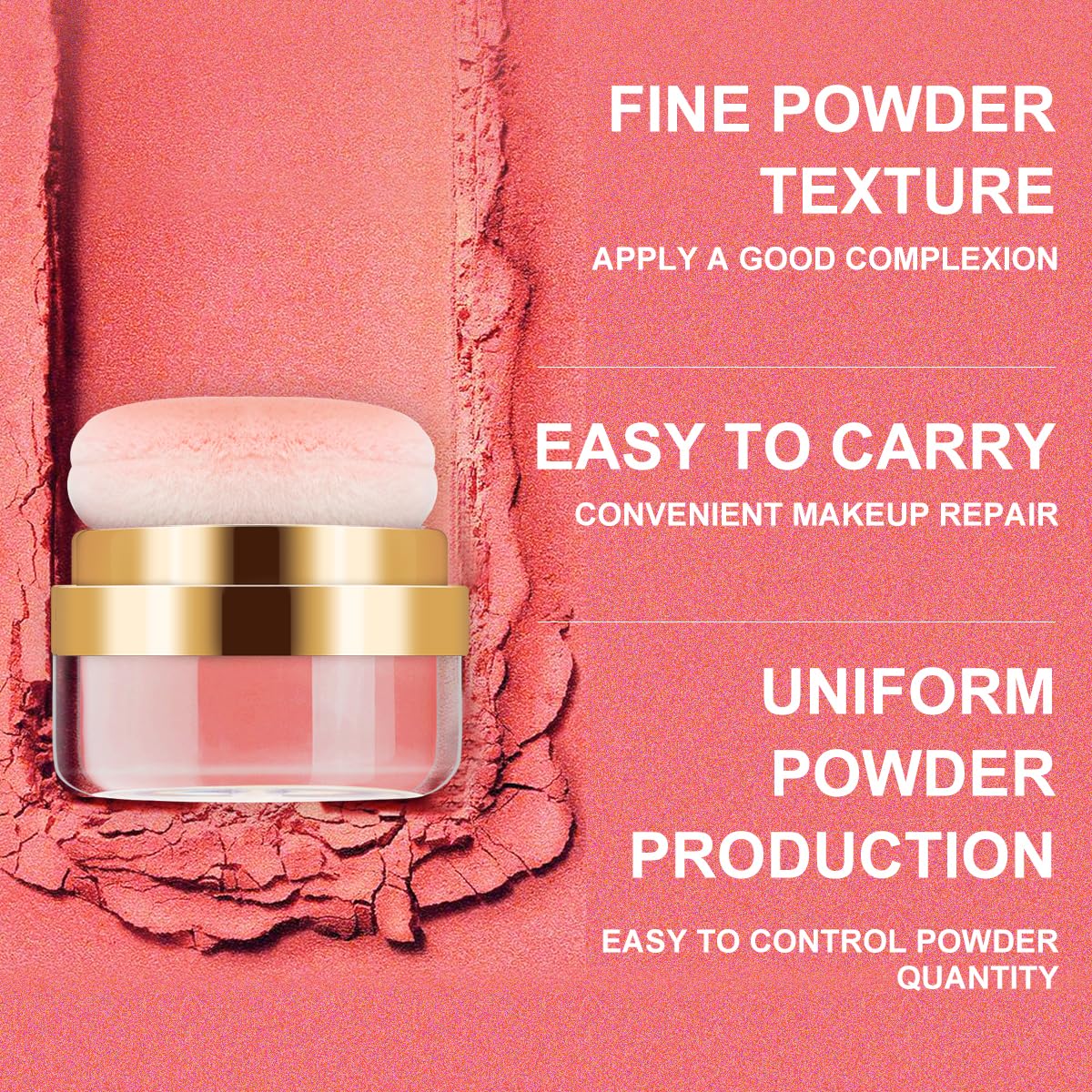 3-Piece Lazy Blush Set, Soft & Fluffy Loose Powder Blush Puff for a Rosy Glow