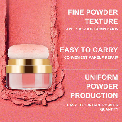 3-Piece Lazy Blush Set, Soft & Fluffy Loose Powder Blush Puff for a Rosy Glow