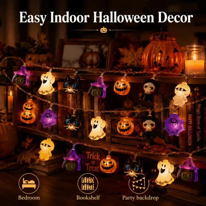 USB-Powered Pumpkin LED String Lights