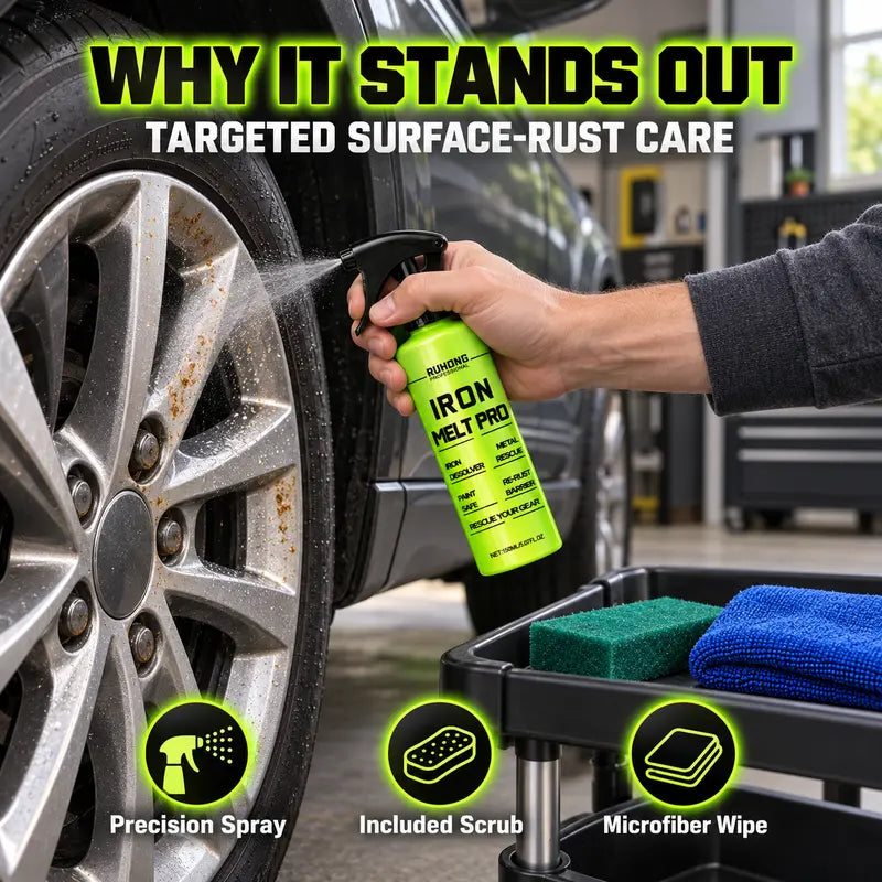Car Rust Removal Spray Fast Acting Brake Dust Iron Remover Multi