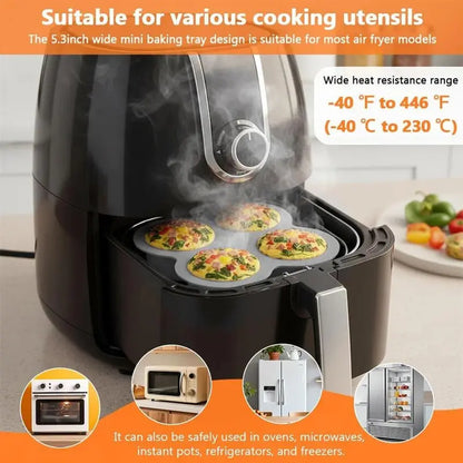 4-Cup Silicone Air Fryer Egg Mold