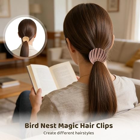 4 Pcs Bird Nest Magic Hair Clips, Lazy Bird's Nest Plate Hairpin