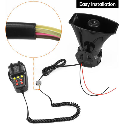 7 Tone Partol Car Truck Siren Emergency Sounds Electric Horn with Mic