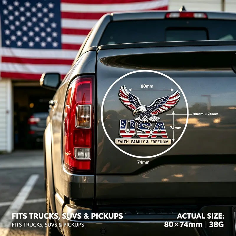 2PCS 3D Bald Eagle Car Emblem/Badge