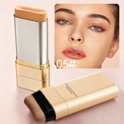3 in 1 Luminous Dual Ended Concealer Foundation Stick with Brush-  Lightweight Brighten Long Lasting Make up Sticks for All Skin Types