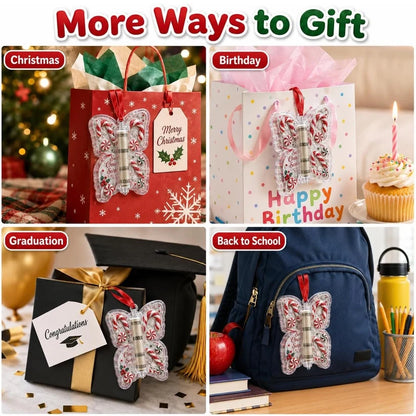 6PCS Butterfly Christmas Cash Gift Holder Ornament