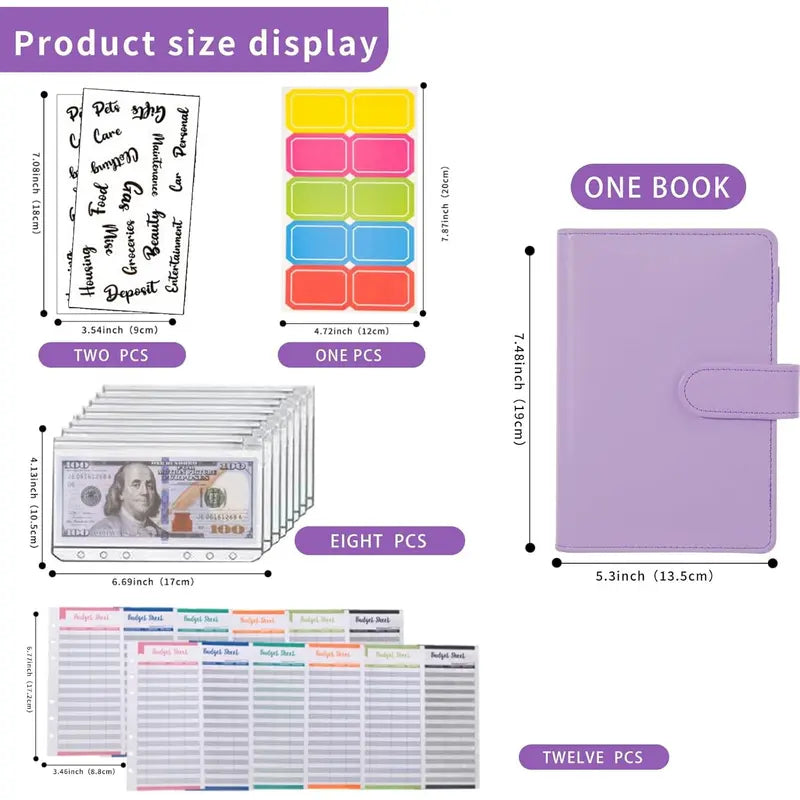 Budget Binder Envelopes A6 Saving Binder with Zipper envelopes