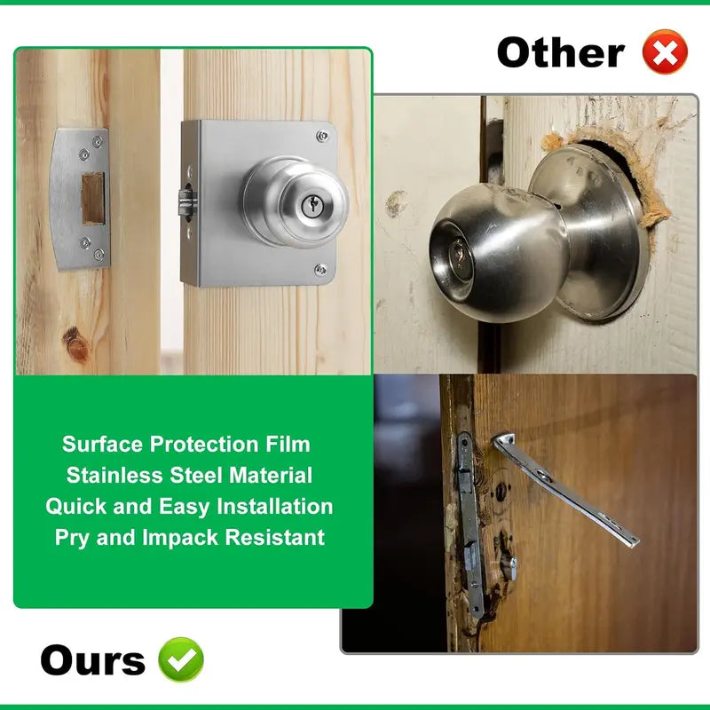 Door Reinforcement Plate & Security Strike Plate for 1-3/4" Doors