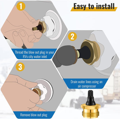 RV Water Pipe Anti-Corrosion & Anti-Oxidation Outdoor Winter Fill Port