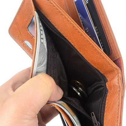 Men Bill Wallet PU Leather Credit Card Photo Holder Bifold Billfold