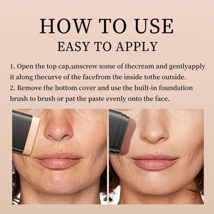 2-in-1 Foundation & Contour Stick: Long-Wear, Lightweight Full Coverage Concealer