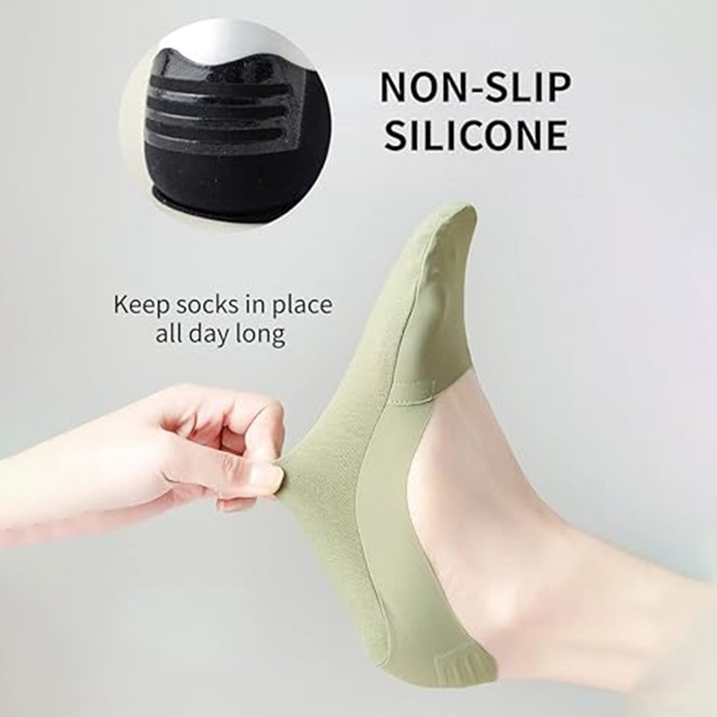 4 Pairs No Show Socks for Women Non-slip Low Cut Liner Socks Invisible Ice Silk Socks