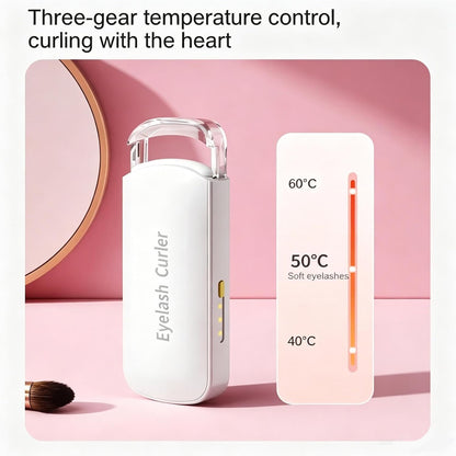 Heated Eyelash Curler with Thermosensitive Silicone Pad