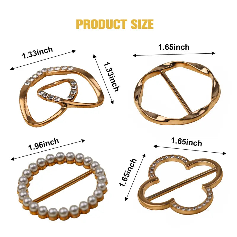 4 Counts Women's Fashion Metal Shirt Clips