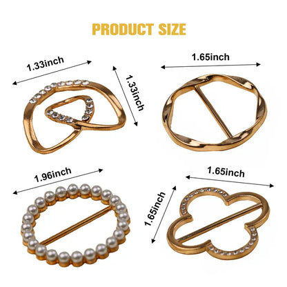 4 Counts Women's Fashion Metal Shirt Clips
