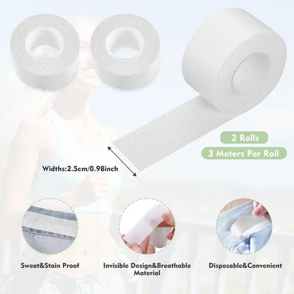 2 Rolls Sweat Pads Collar Protectors for Men Shirts