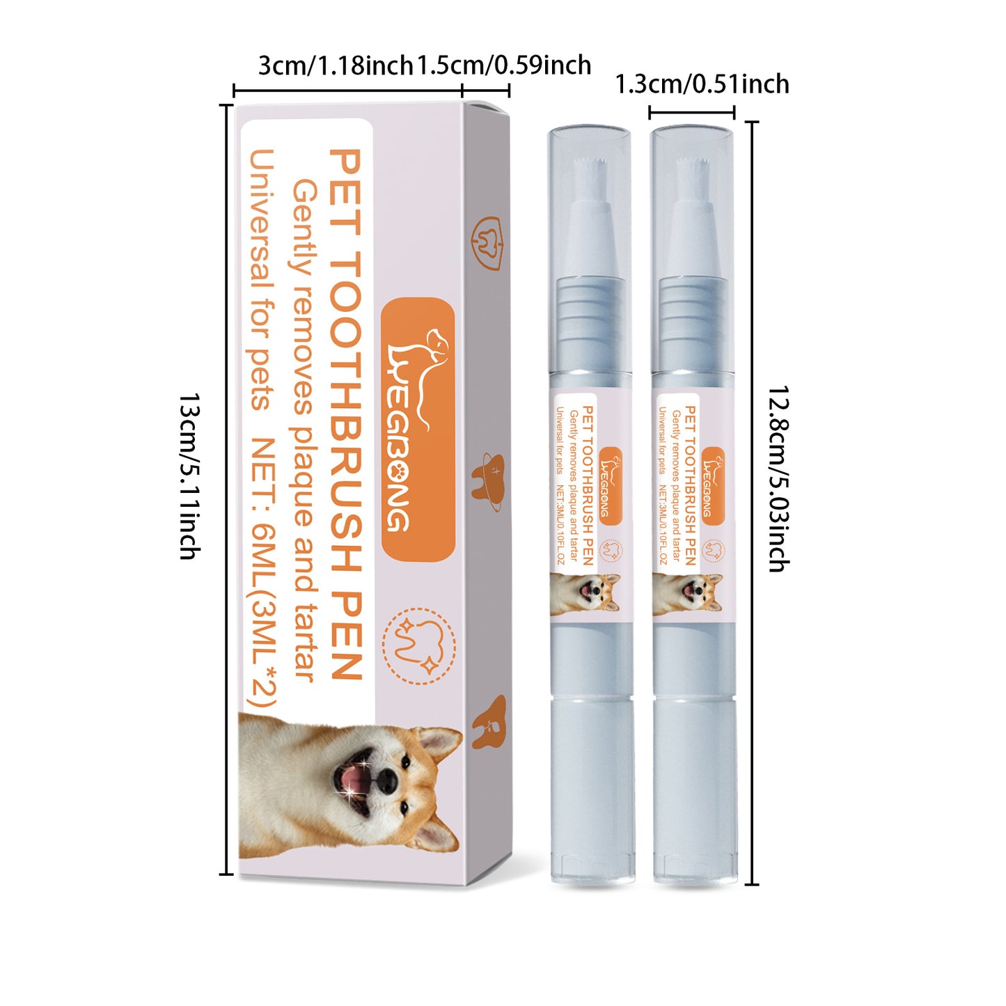 2PCS Pet-specific dental cleaning toothbrush