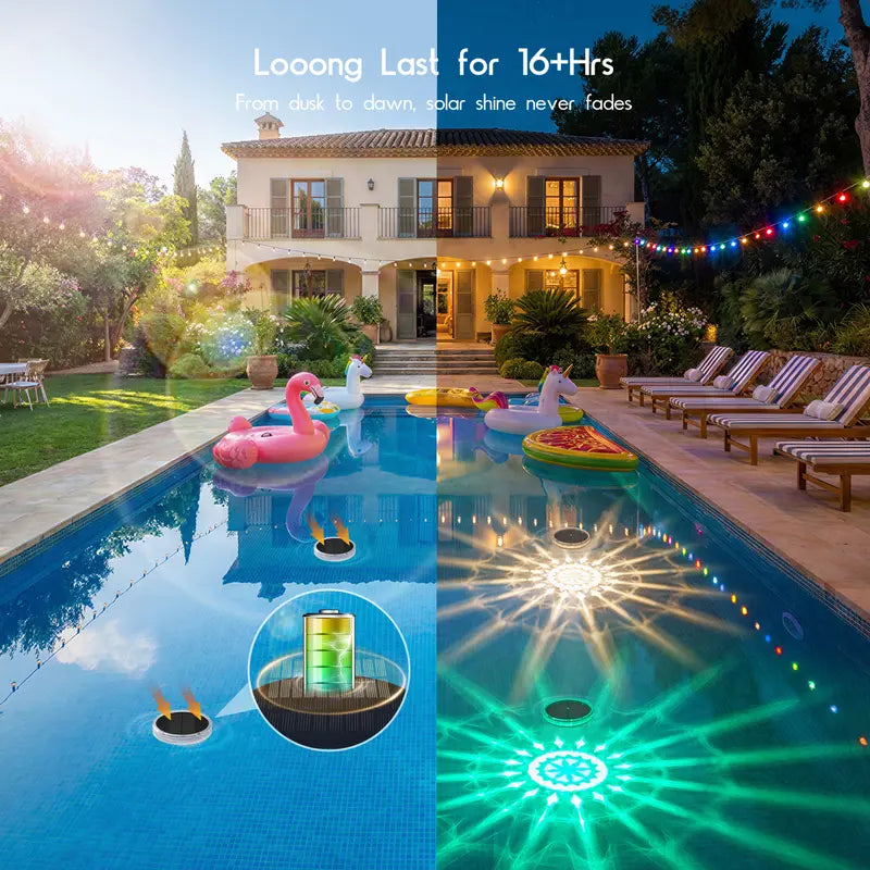 Solar Floating Pool Lights, RGB Pool Lights with Remote Control