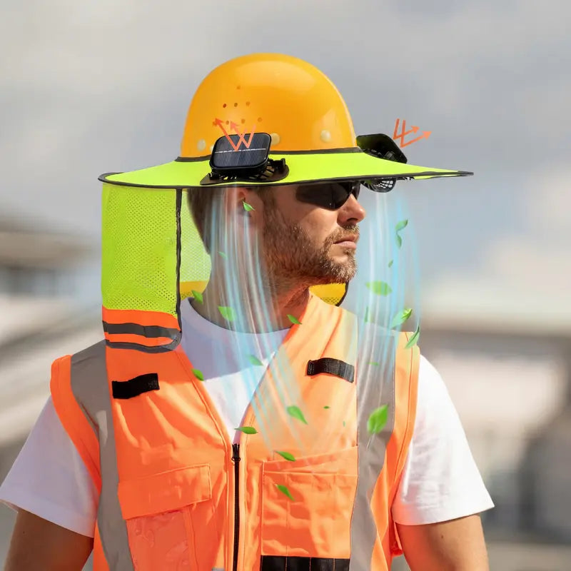 Solar-Powered Fan Safety Helmet