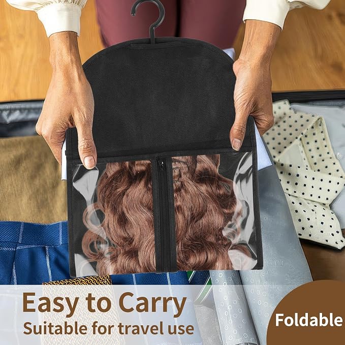 2 Pack Wig Storage Bags with Hangers