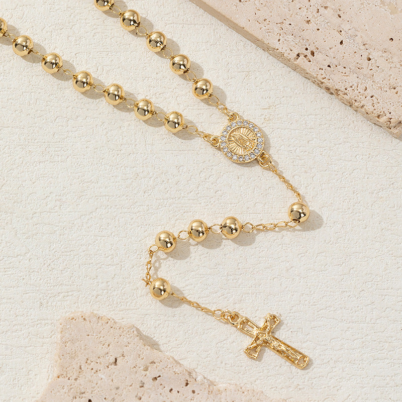 Our Lady of Guadalupe Cross Pendant Necklace